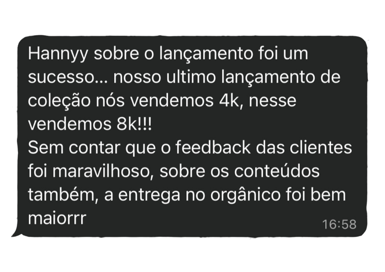 Depoimento de aluna